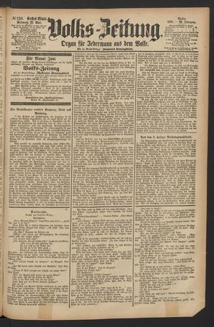Volks-Zeitung on May 25, 1881