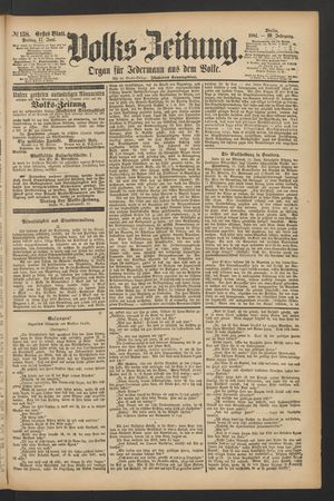 Volks-Zeitung vom 17.06.1881