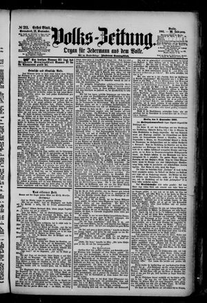 Volks-Zeitung vom 10.09.1881