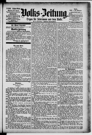 Volks-Zeitung vom 30.08.1882