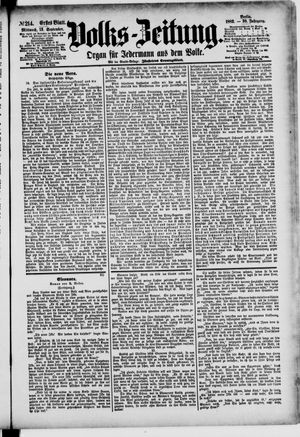Volks-Zeitung vom 13.09.1882