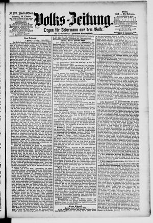 Volks-Zeitung vom 10.10.1882