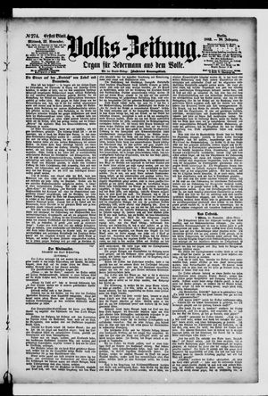 Volks-Zeitung vom 22.11.1882