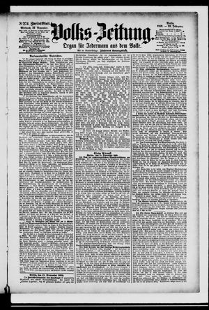 Volks-Zeitung vom 22.11.1882