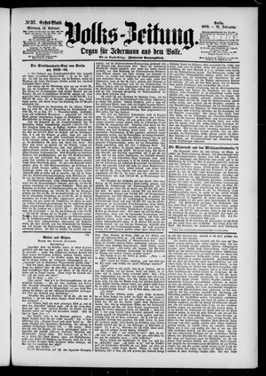 Volks-Zeitung vom 14.02.1883