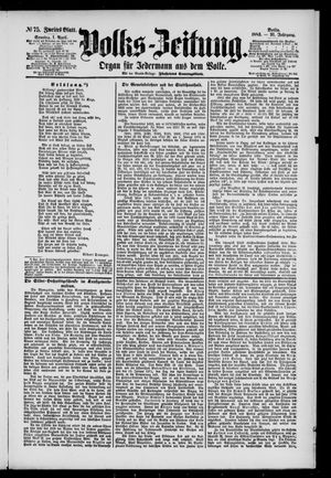 Volks-Zeitung vom 01.04.1883