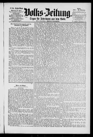 Volks-Zeitung vom 25.04.1883