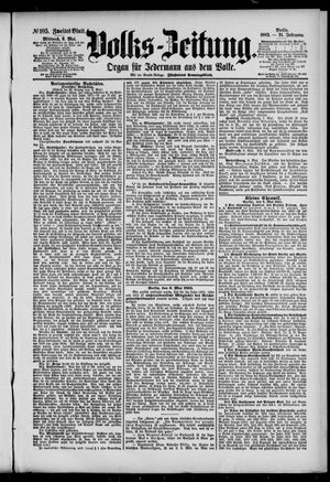 Volks-Zeitung on May 9, 1883