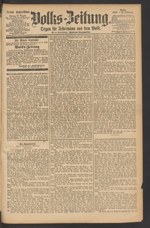Volks-Zeitung vom 17.08.1883