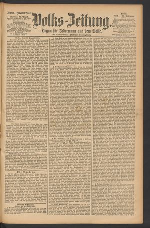 Volks-Zeitung vom 21.08.1883
