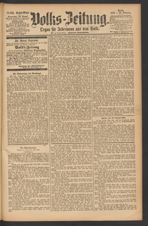 Volks-Zeitung vom 23.08.1883