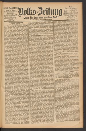 Volks-Zeitung vom 31.08.1883