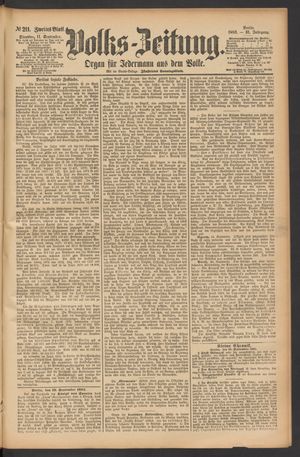 Volks-Zeitung vom 11.09.1883