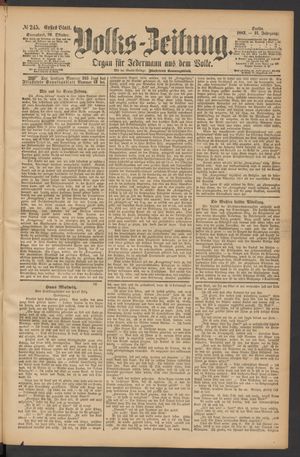 Volks-Zeitung vom 20.10.1883