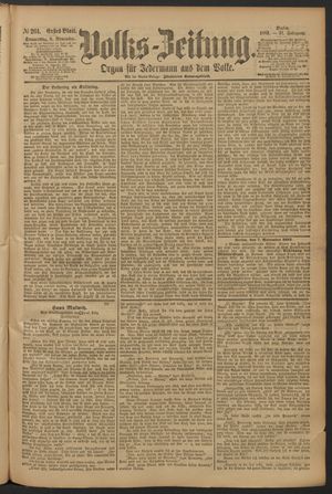 Volks-Zeitung on Nov 8, 1883