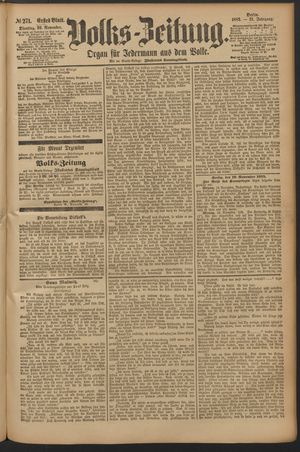 Volks-Zeitung vom 20.11.1883