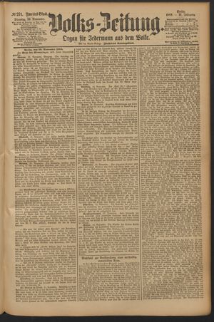 Volks-Zeitung vom 20.11.1883