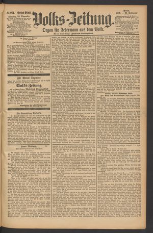 Volks-Zeitung vom 20.11.1883