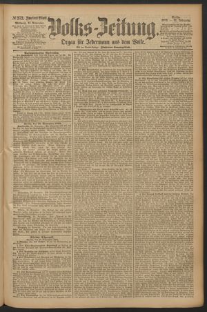 Volks-Zeitung vom 21.11.1883