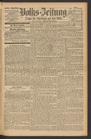 Volks-Zeitung vom 22.11.1883