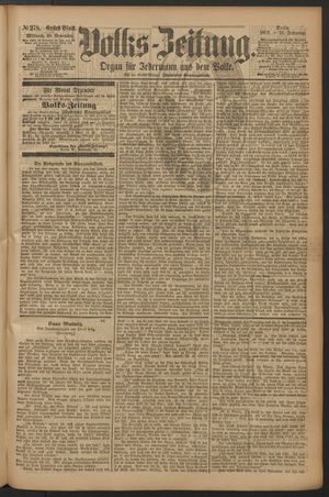 Volks-Zeitung vom 28.11.1883