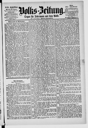 Volks-Zeitung vom 30.01.1884