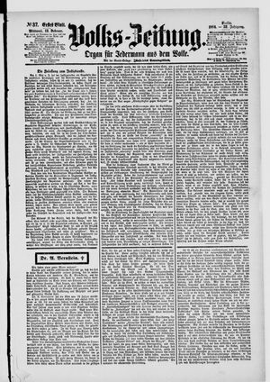 Volks-Zeitung vom 13.02.1884