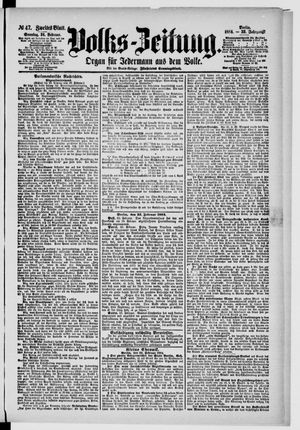 Volks-Zeitung vom 24.02.1884