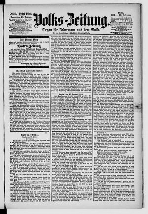 Volks-Zeitung vom 28.02.1884