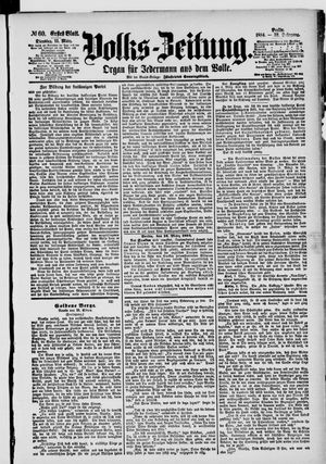 Volks-Zeitung vom 11.03.1884