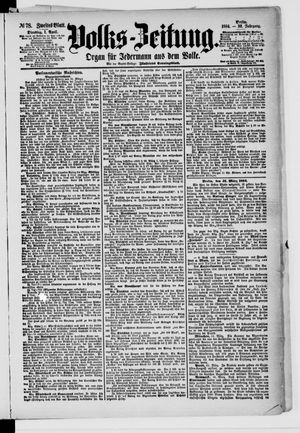 Volks-Zeitung vom 01.04.1884