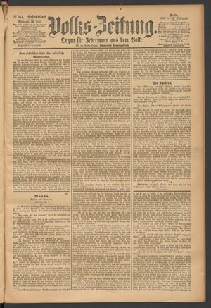Volks-Zeitung vom 16.07.1884