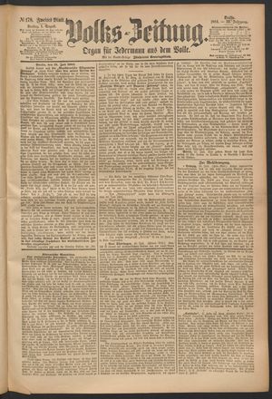 Volks-Zeitung vom 01.08.1884