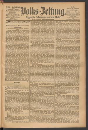Volks-Zeitung on Aug 2, 1884