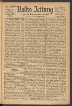 Volks-Zeitung vom 07.08.1884