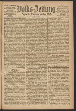 Volks-Zeitung vom 12.08.1884