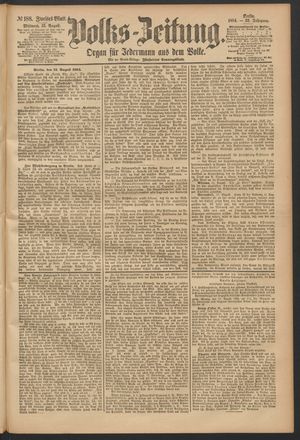 Volks-Zeitung on Aug 13, 1884