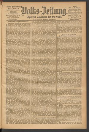 Volks-Zeitung vom 27.08.1884