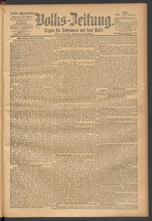 Volks-Zeitung vom 28.08.1884