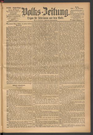 Volks-Zeitung vom 29.08.1884