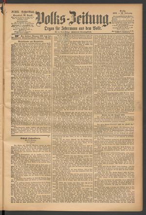 Volks-Zeitung vom 30.08.1884
