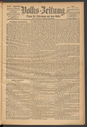 Volks-Zeitung vom 04.09.1884