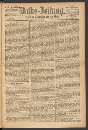 Volks-Zeitung vom 07.09.1884