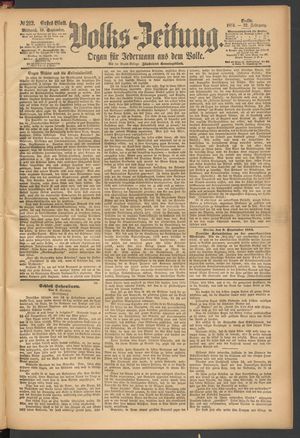 Volks-Zeitung on Sep 10, 1884