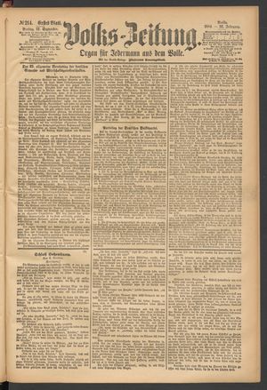 Volks-Zeitung vom 12.09.1884