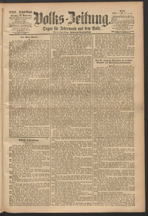 Volks-Zeitung vom 16.09.1884