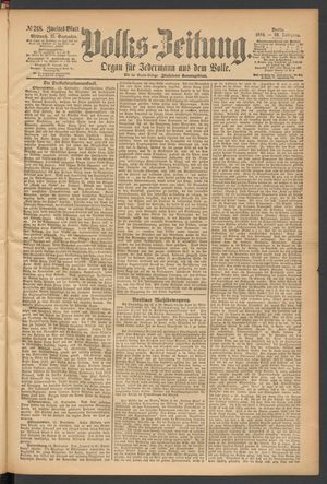 Volks-Zeitung vom 17.09.1884