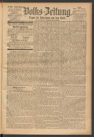 Volks-Zeitung vom 19.09.1884