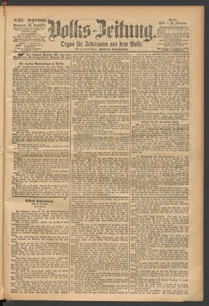 Volks-Zeitung vom 20.09.1884