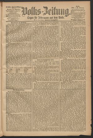 Volks-Zeitung vom 21.09.1884